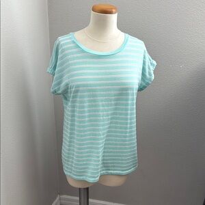 STYLUS Green and Blue Short Sleeve Boxy Tee